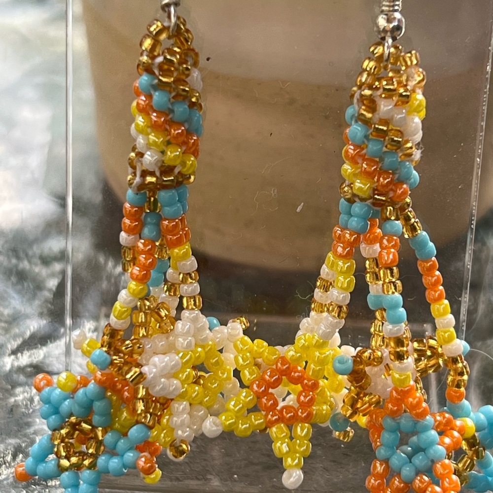 Beaded Star Earrings